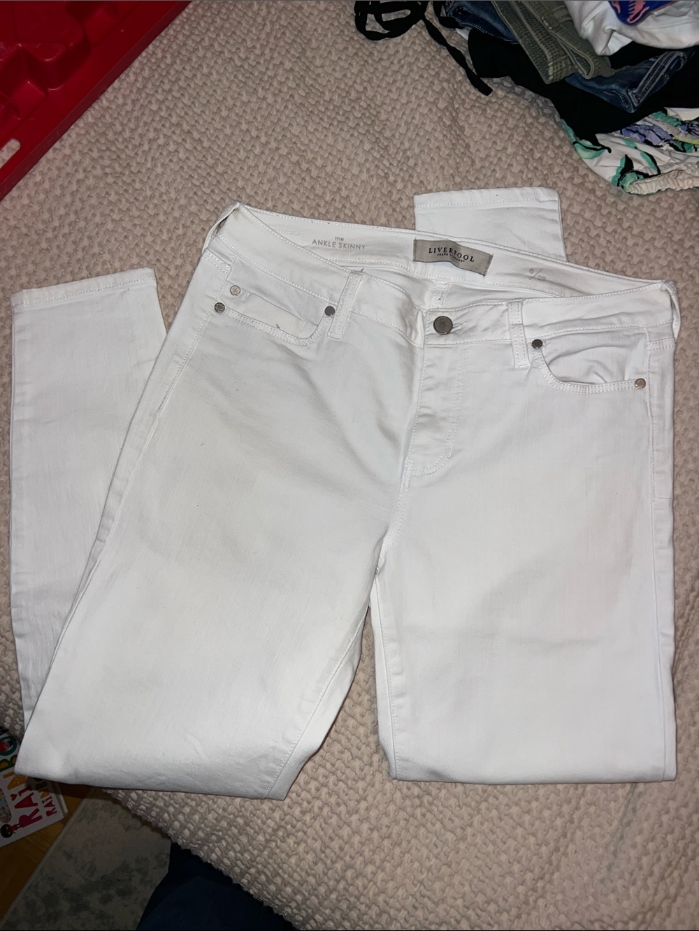 Liverpool Women's White Skinny Ankle Jeans